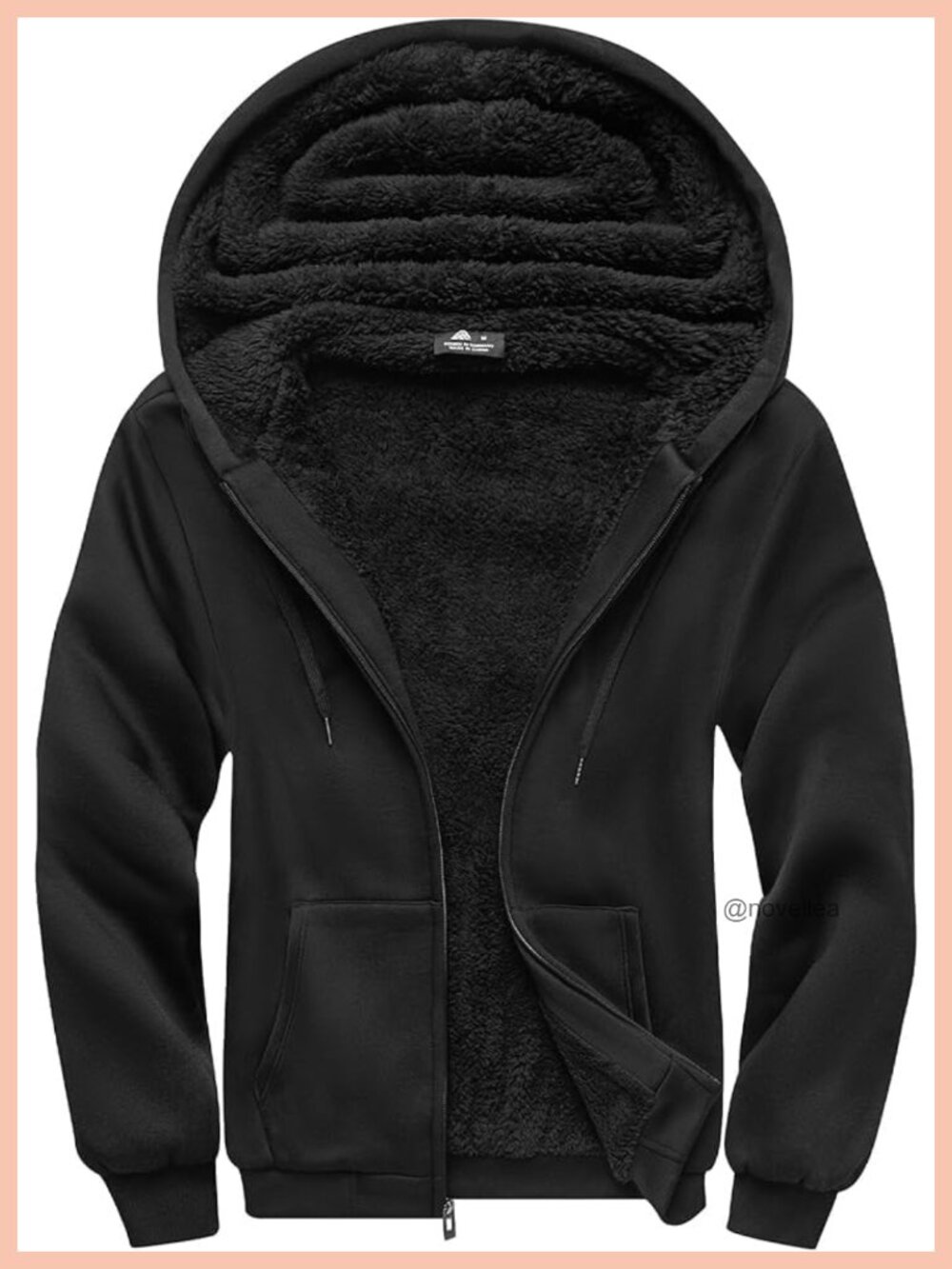 Men's Heavyweight Fleece Zip Up Hoodie Thick Sherpa Lined Sweatshirt